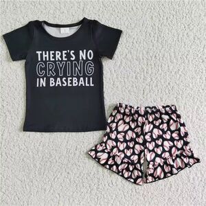 Kids Black Baseball Pajama Set